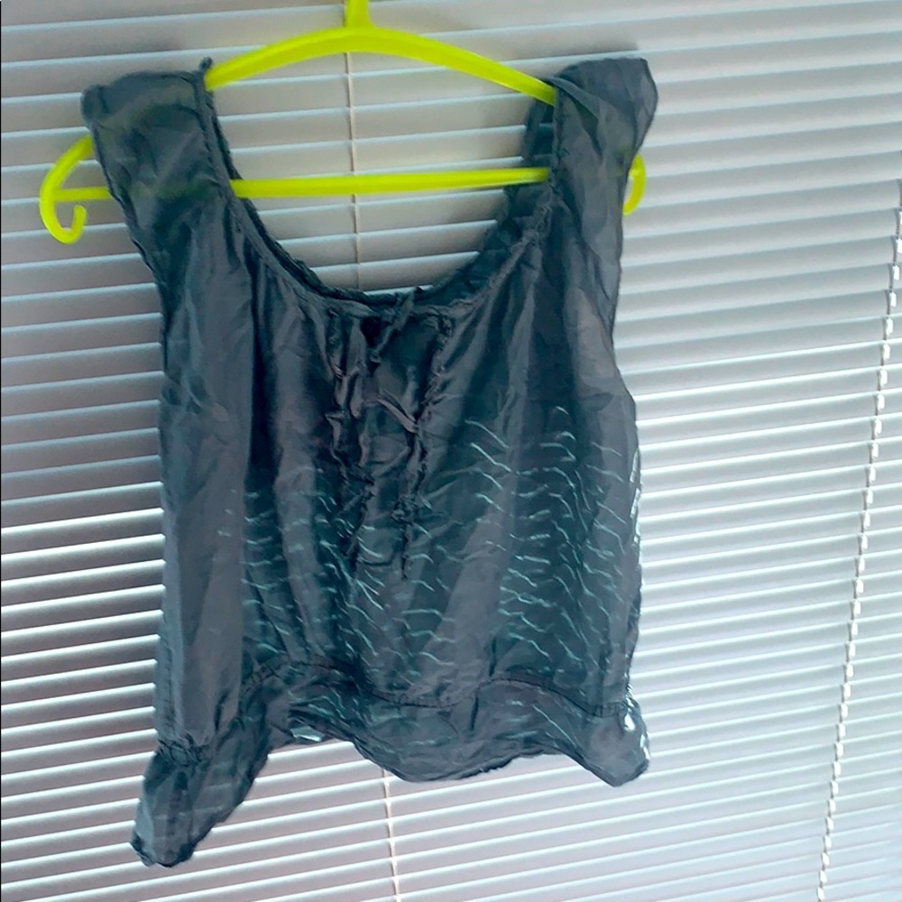Gray sheer crop top